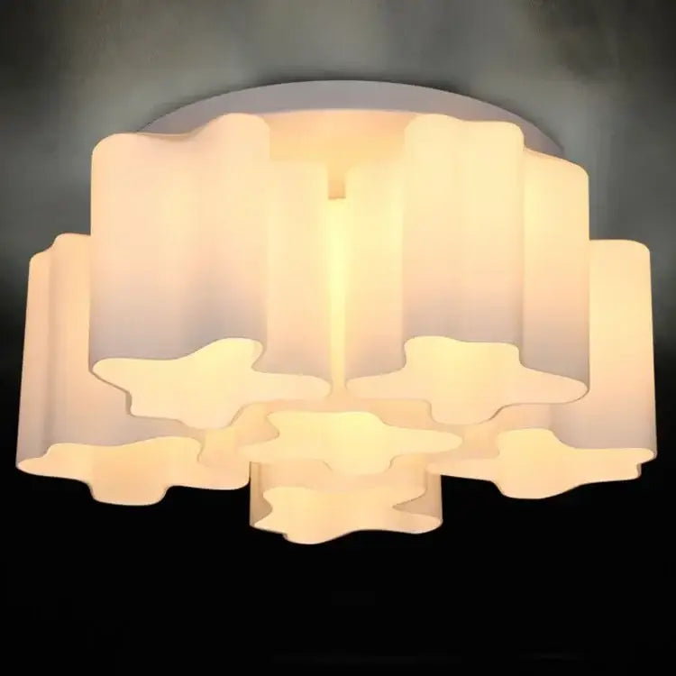 White Black Glass Ceiling Light