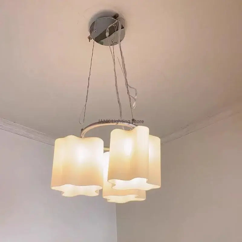 White Black Glass Ceiling Light