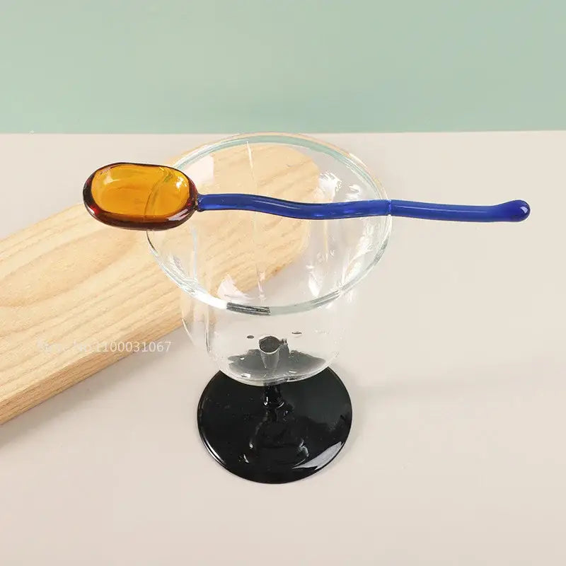 Colorful Glass Dessert Spoons