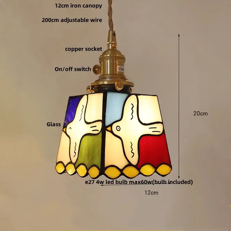 Colorful Glass Cube Pendant