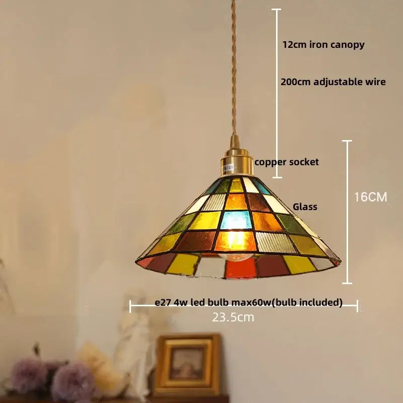 Colorful Glass Cube Pendant