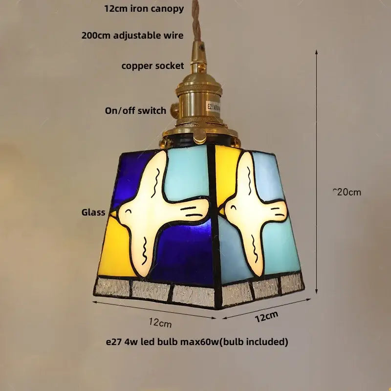 Colorful Glass Cube Pendant