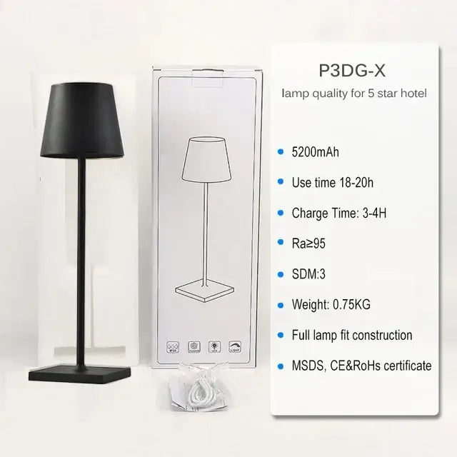 Gold Crystal Rechargeable Table Lamp