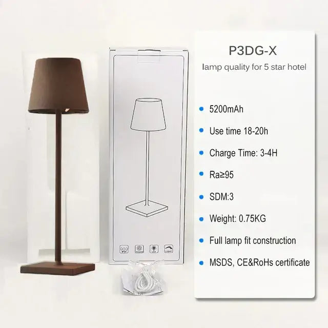 Gold Crystal Rechargeable Table Lamp