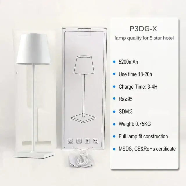 Gold Crystal Rechargeable Table Lamp