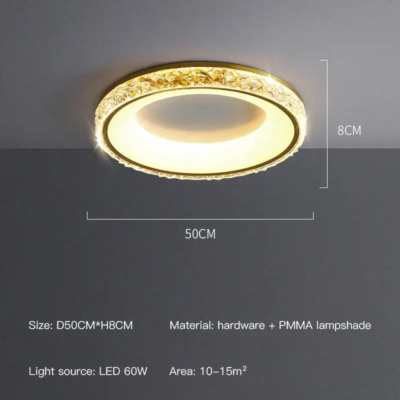 Round Crystal Ceiling Light