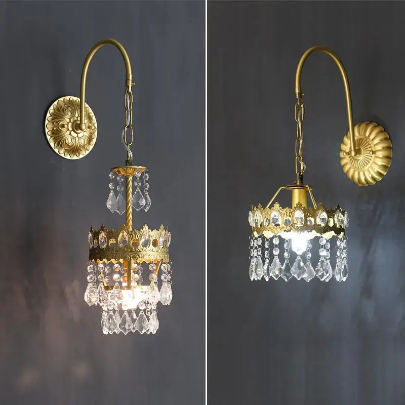 Copper Crystal Chandelier Light