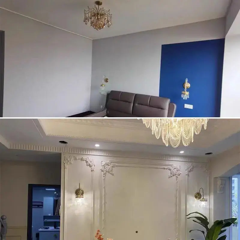 Copper Crystal Chandelier Light
