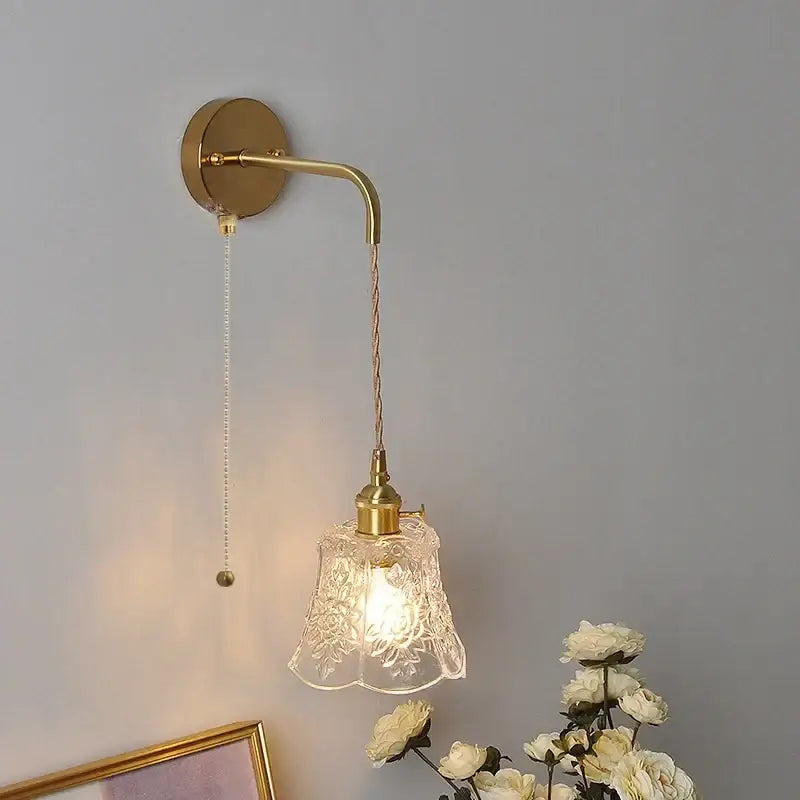 Etched Glass Wall Sconce