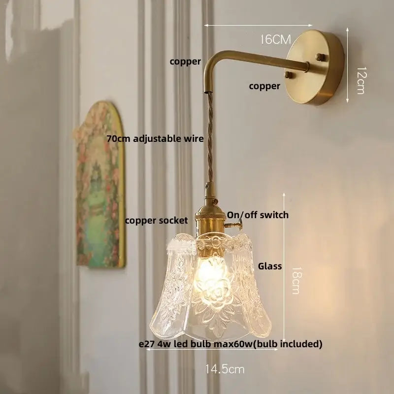 Etched Glass Wall Sconce