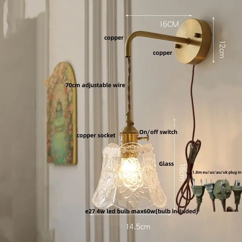 Etched Glass Wall Sconce