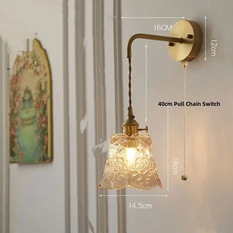 Etched Glass Wall Sconce