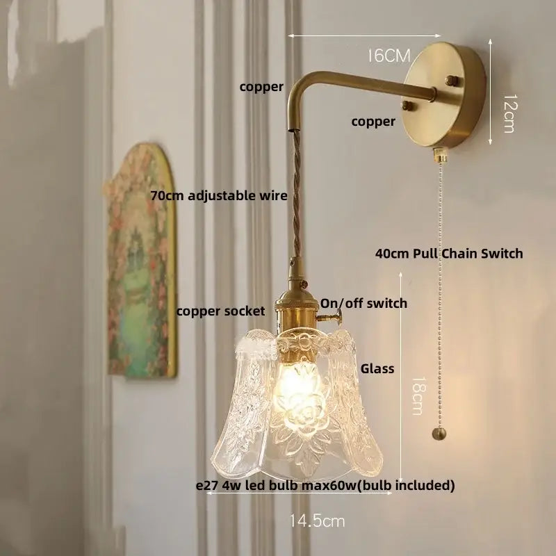 Etched Glass Wall Sconce