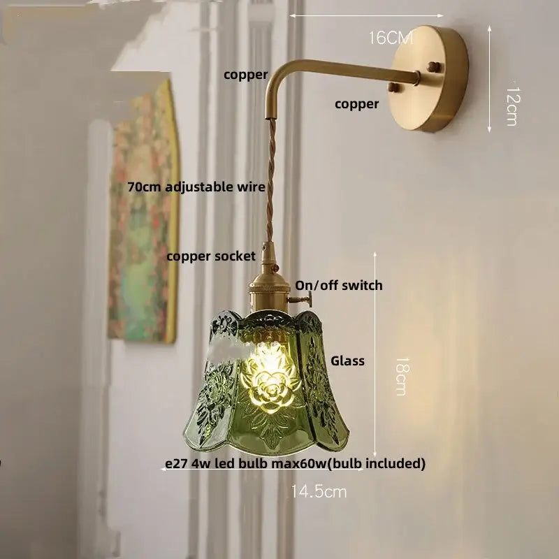 Etched Glass Wall Sconce