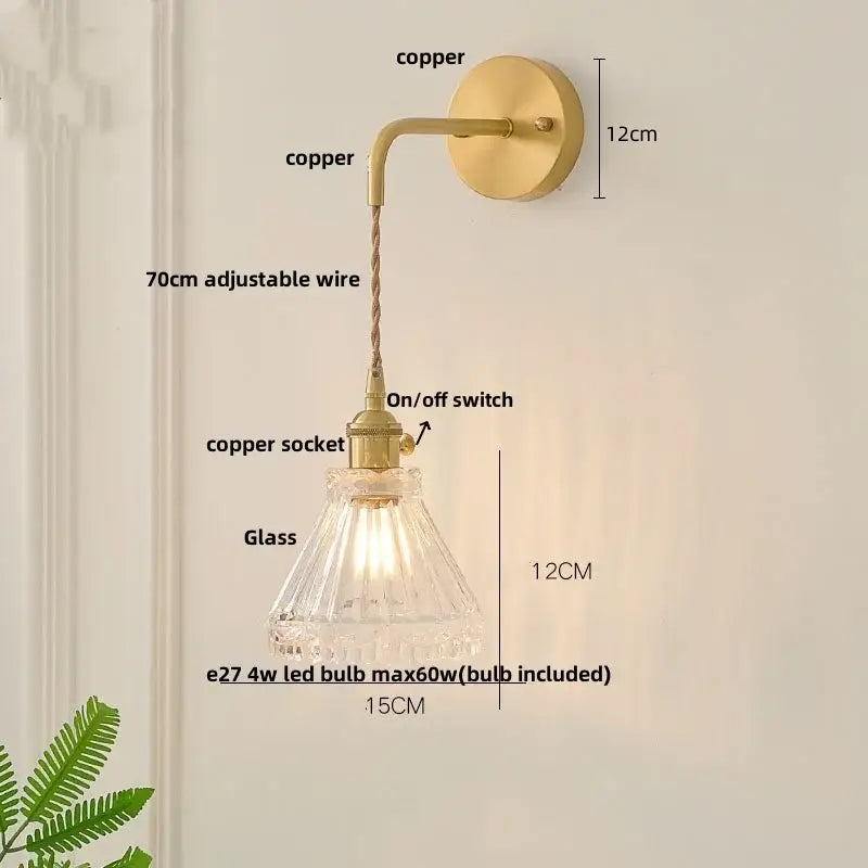 Etched Glass Wall Sconce