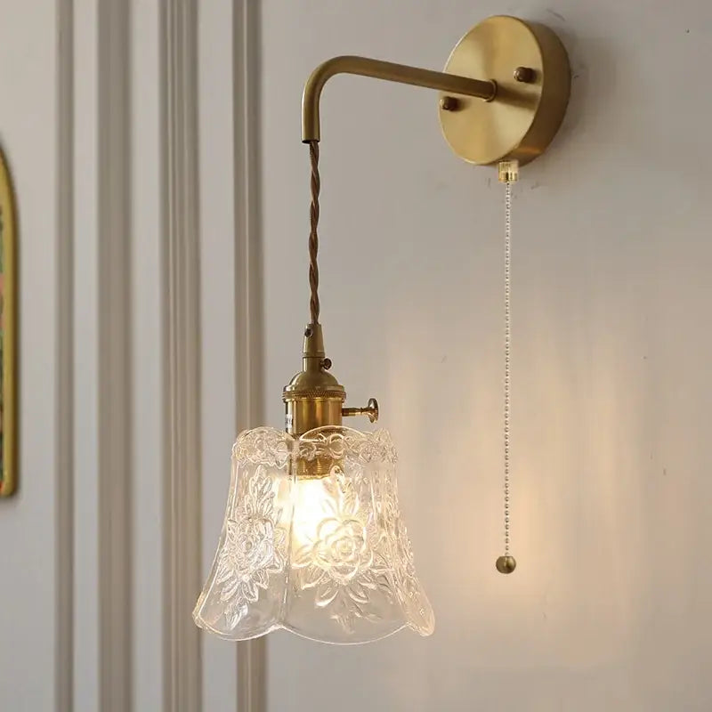 Etched Glass Wall Sconce