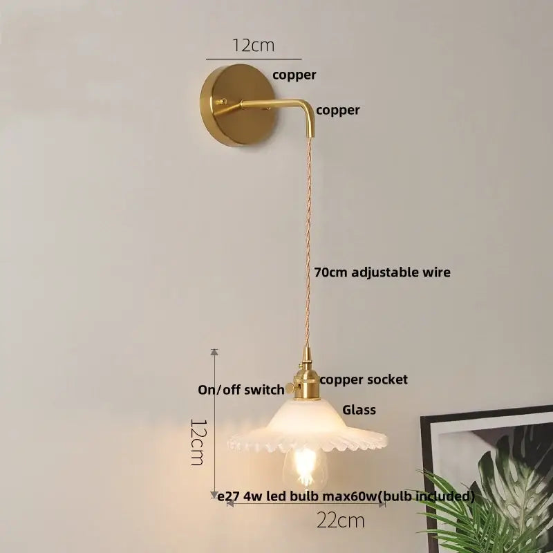 Etched Glass Wall Sconce