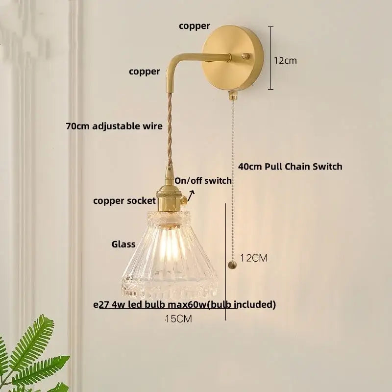 Etched Glass Wall Sconce