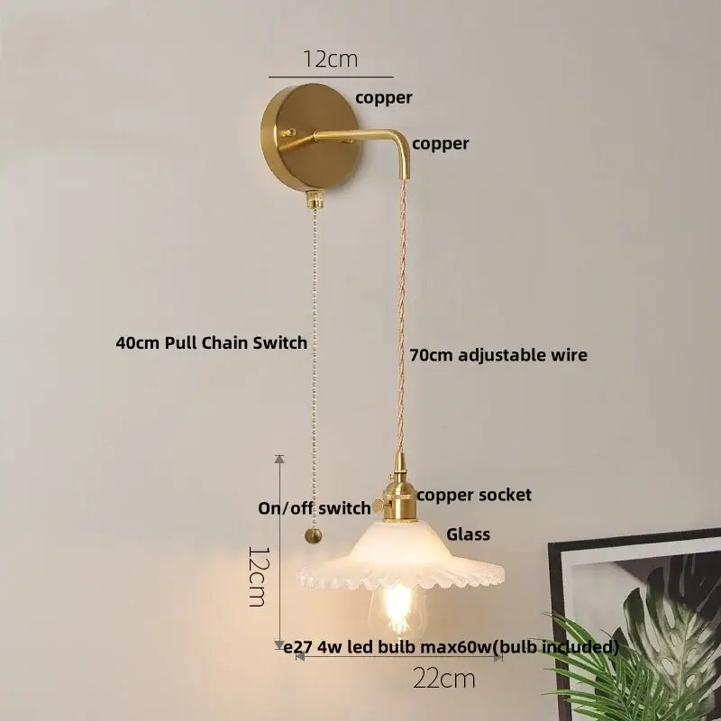Etched Glass Wall Sconce