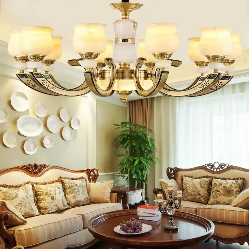 Copper Jade Pendant Light