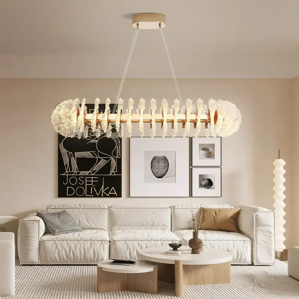 Coral Crystal Chandelier