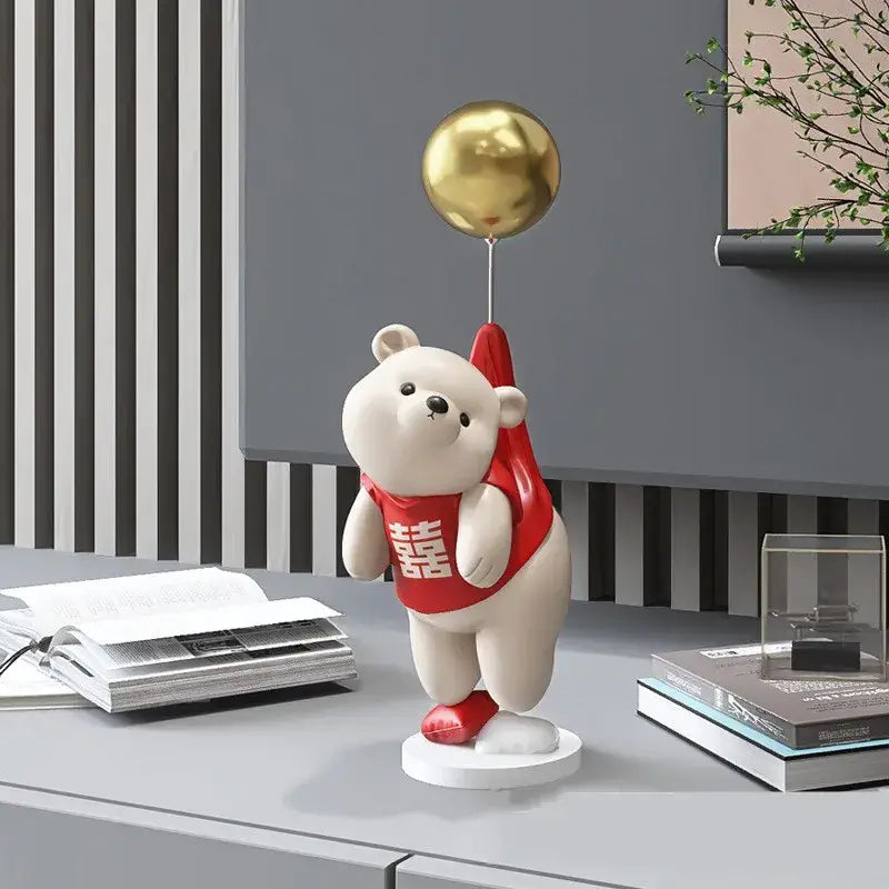 Gold Polar Bear Figurine