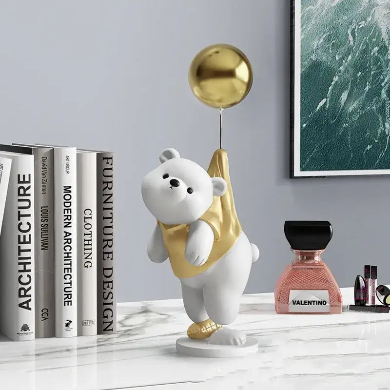 Gold Polar Bear Figurine