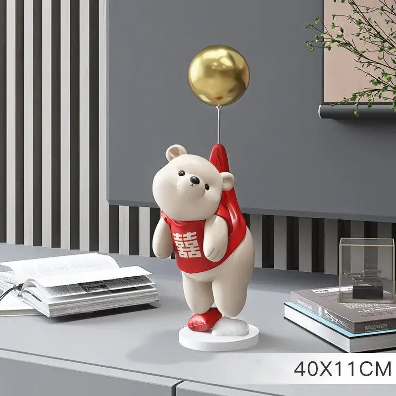 Gold Polar Bear Figurine