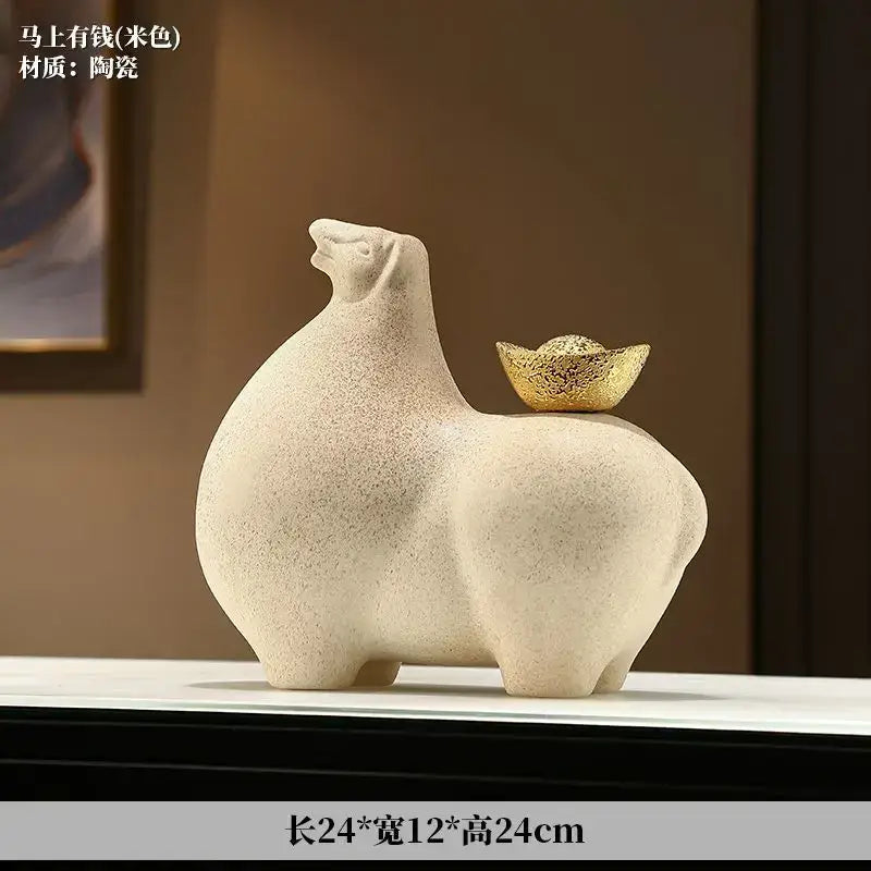 Gold Horse Sculpture Figurine