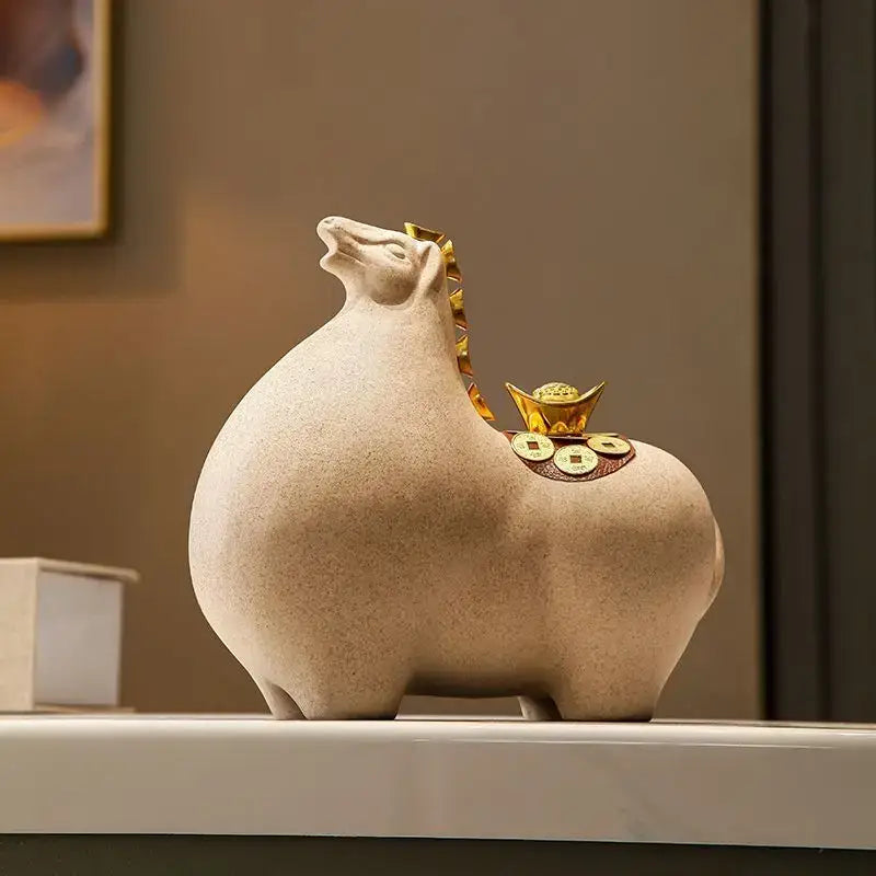 Gold Horse Sculpture Figurine