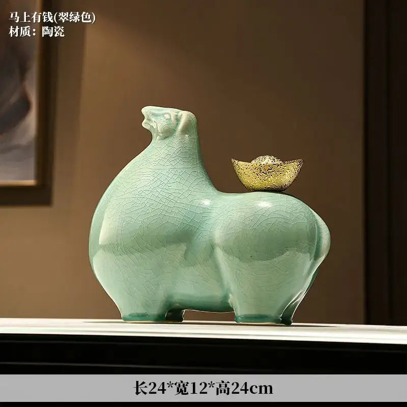 Gold Horse Sculpture Figurine