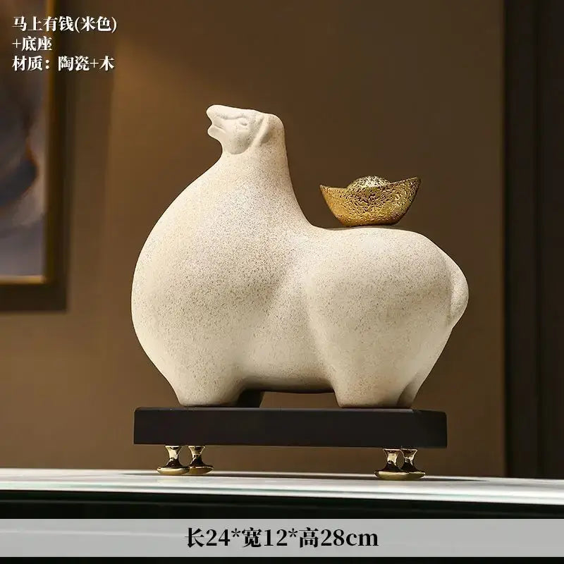Gold Horse Sculpture Figurine