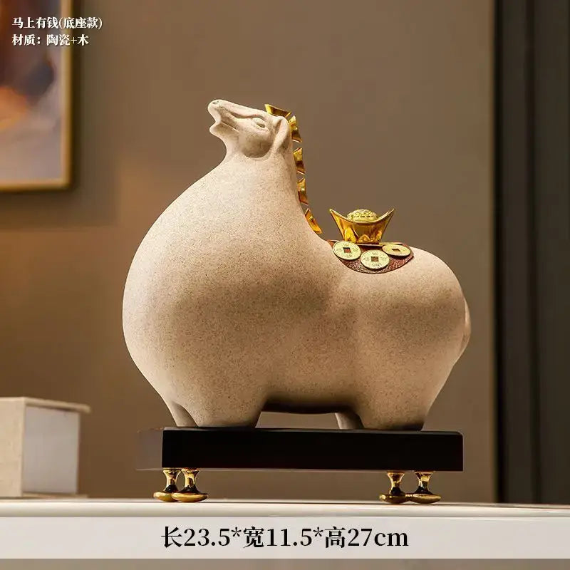 Gold Horse Sculpture Figurine