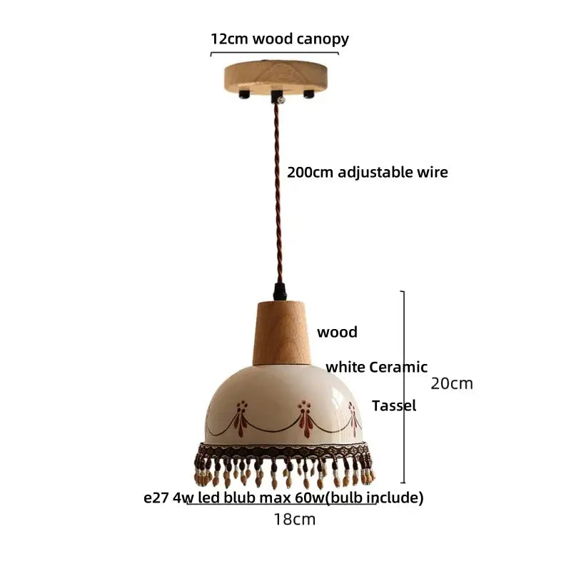 Cream Ceramic LED Pendant