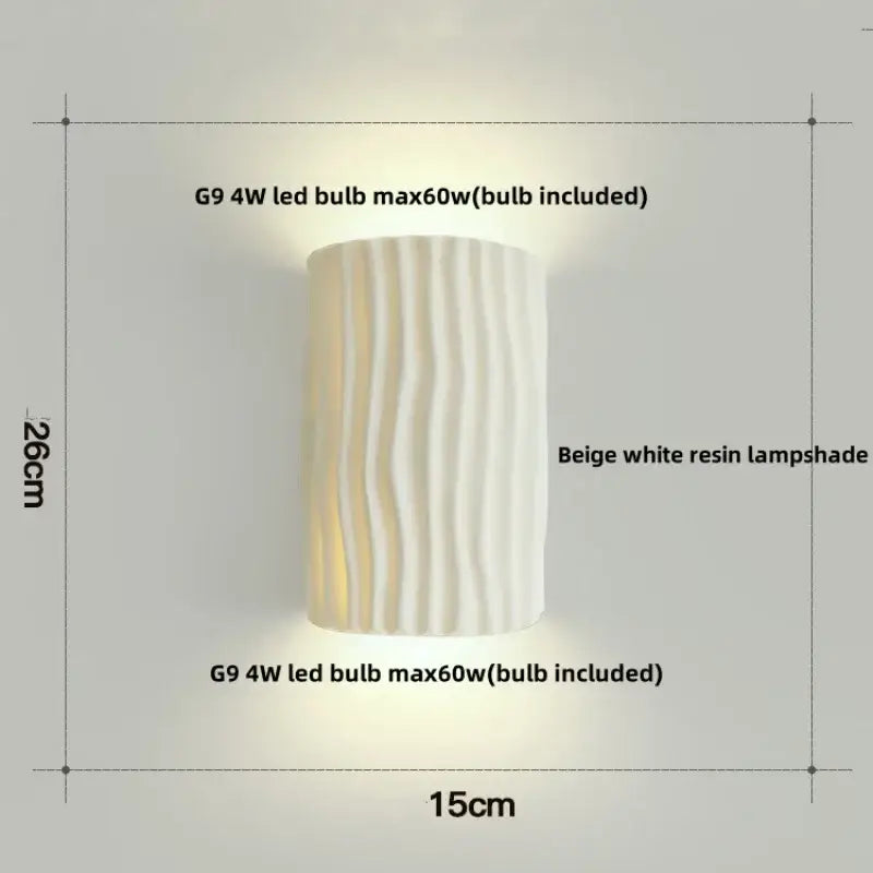 Cream Ridged LED Sconce
