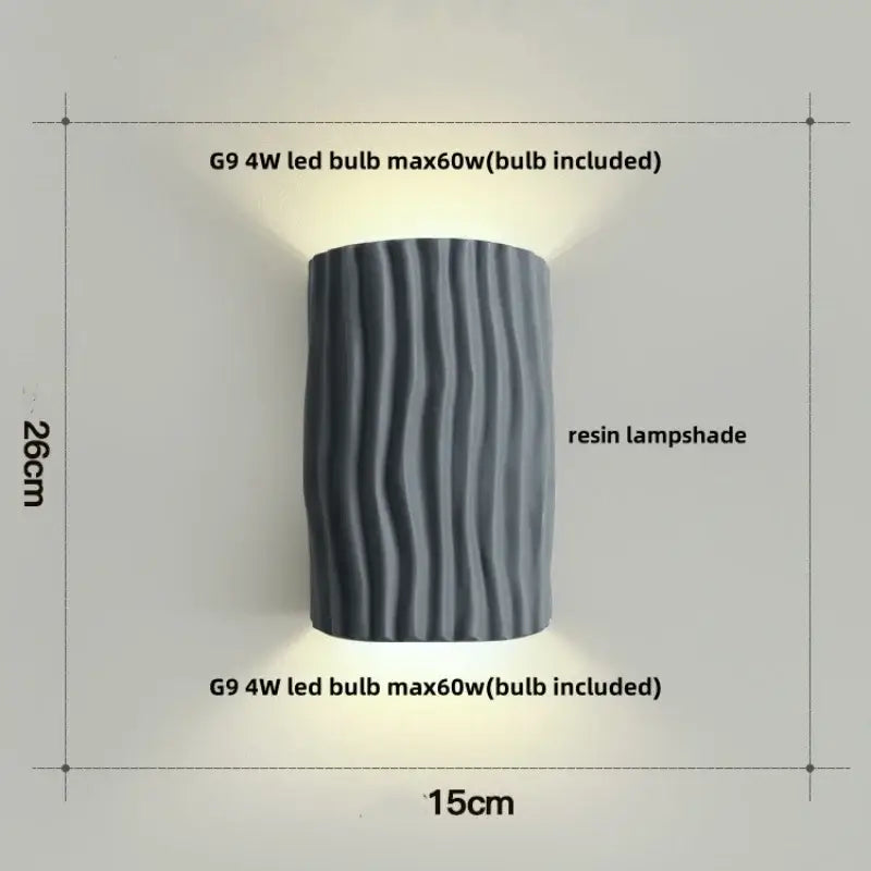 Cream Ridged LED Sconce