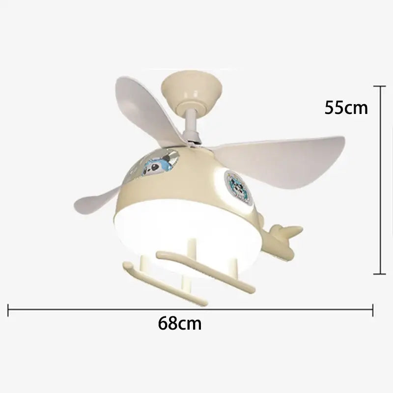 Cream Helicopter Ceiling Fan