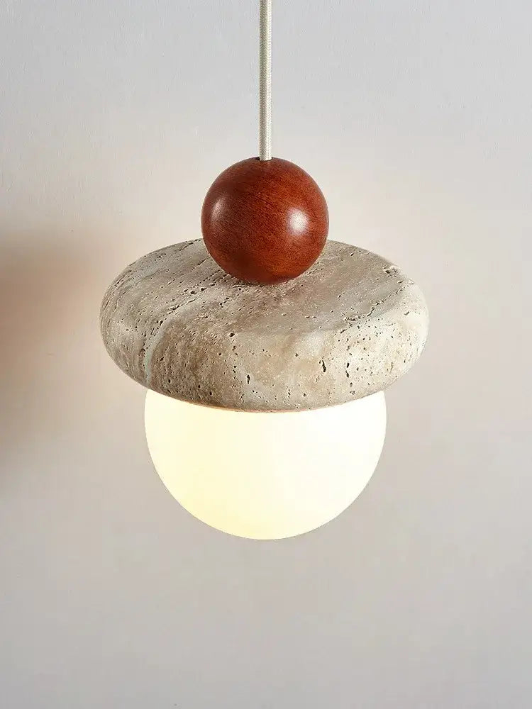 Cream Stone Globe Pendant