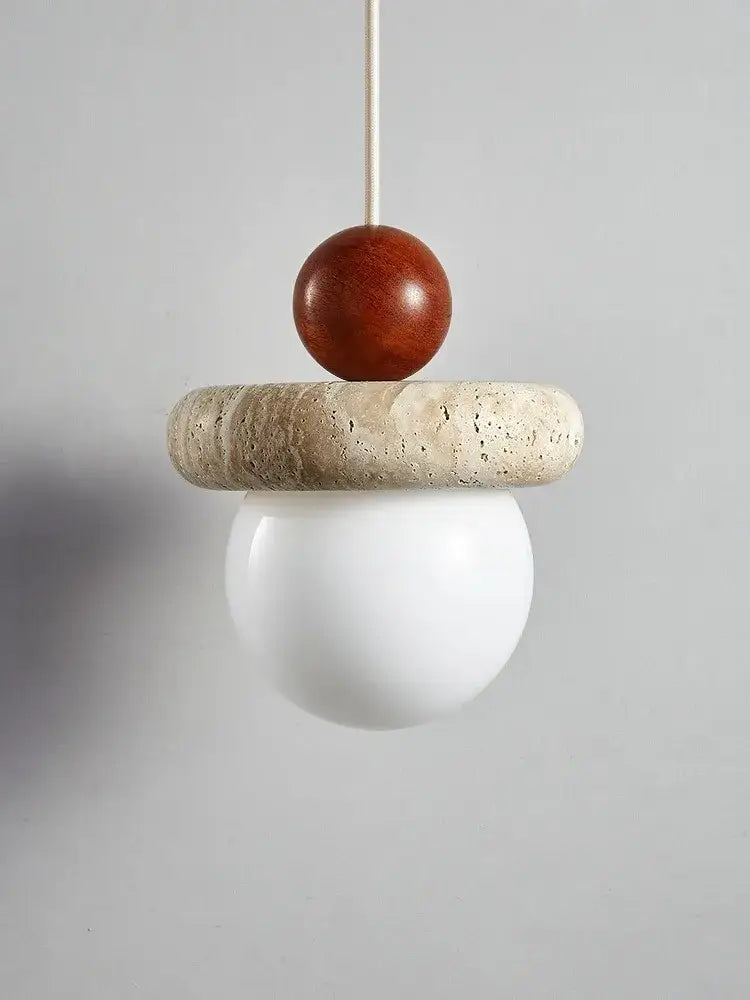 Cream Stone Globe Pendant