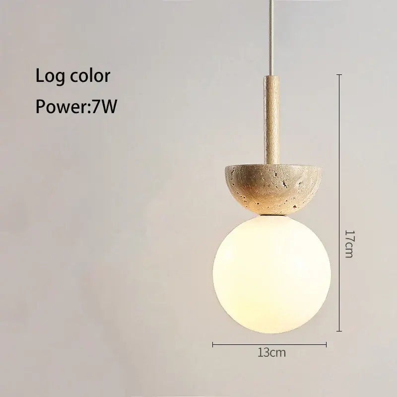 Cream Stone LED Pendant Lamp