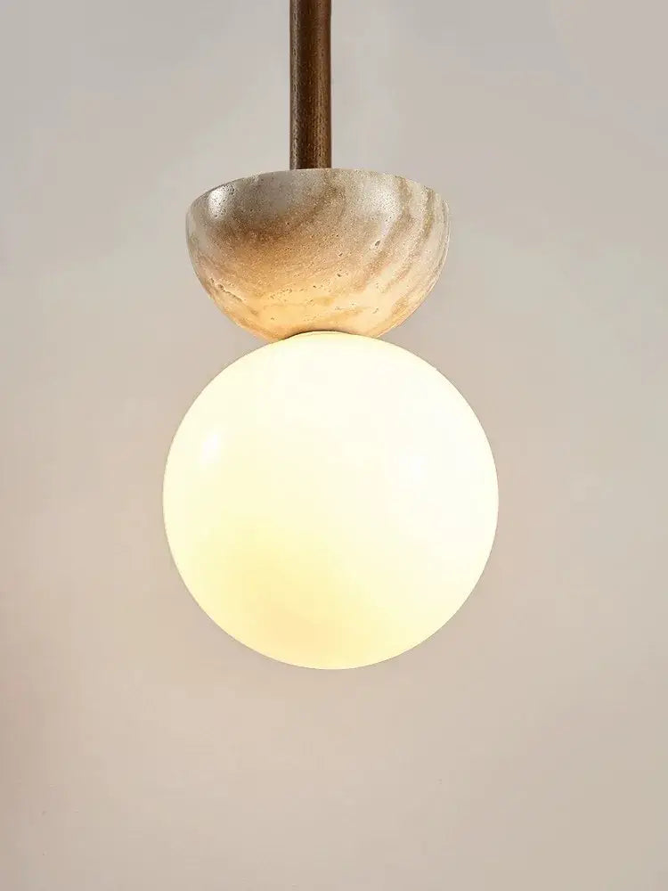 Cream Stone LED Pendant Lamp