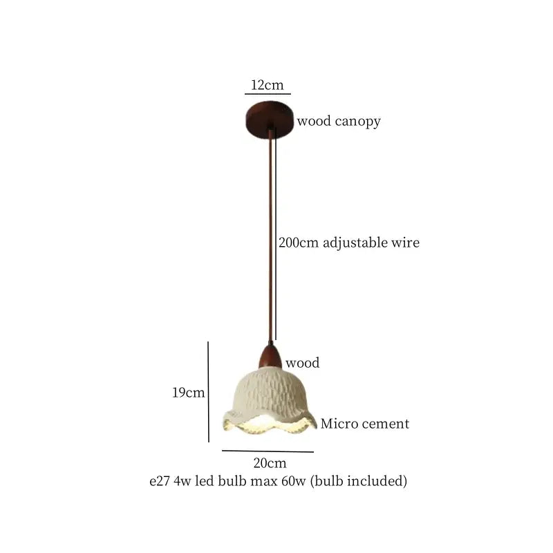 Cream Textured Glass Pendant