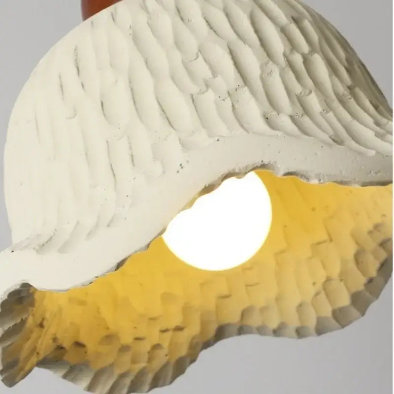 Cream Textured Glass Pendant