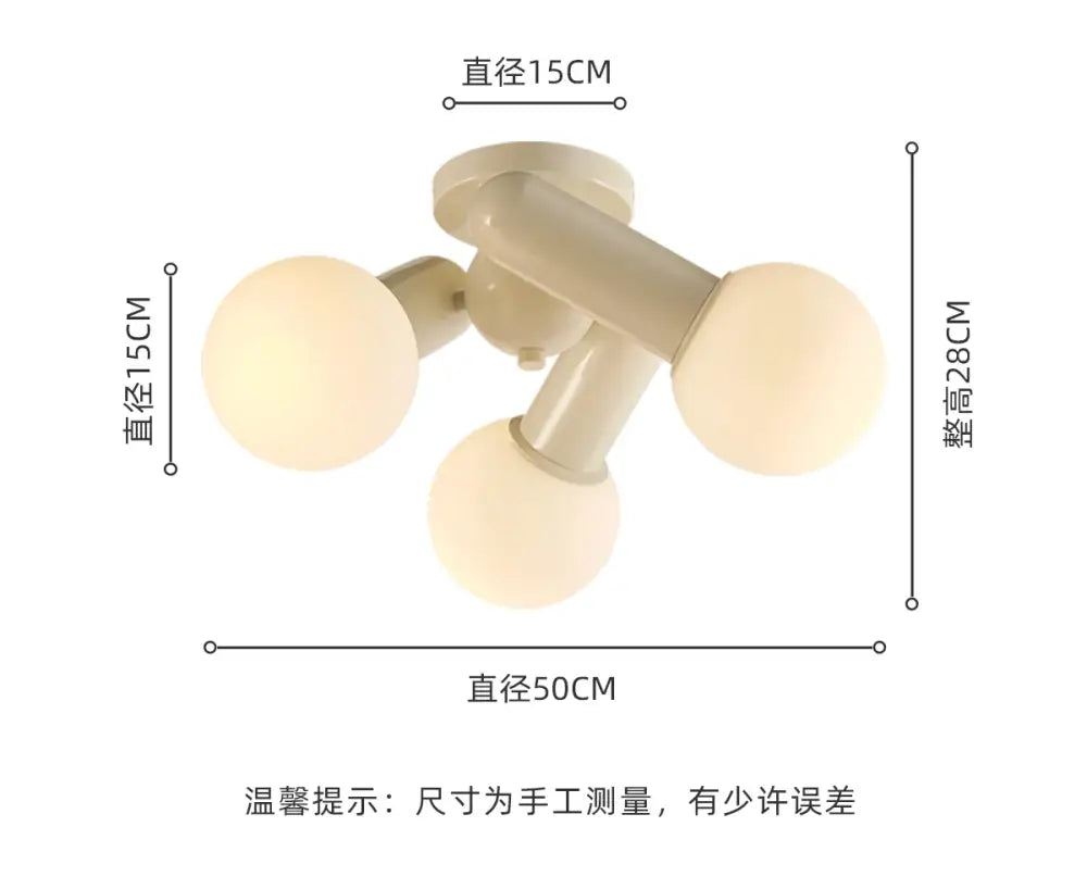 Cream Frosted Glass Ceiling Light