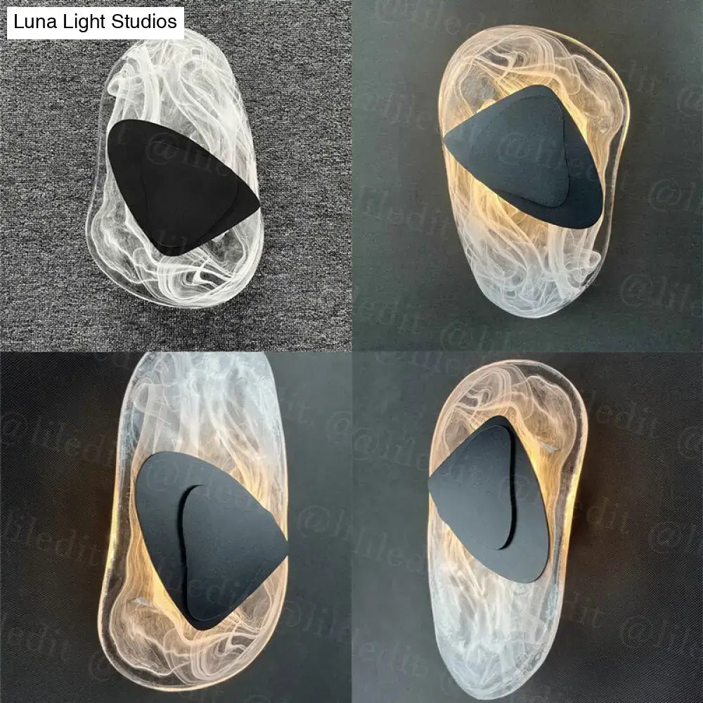 Black Minimalist Glass Wall Lamp