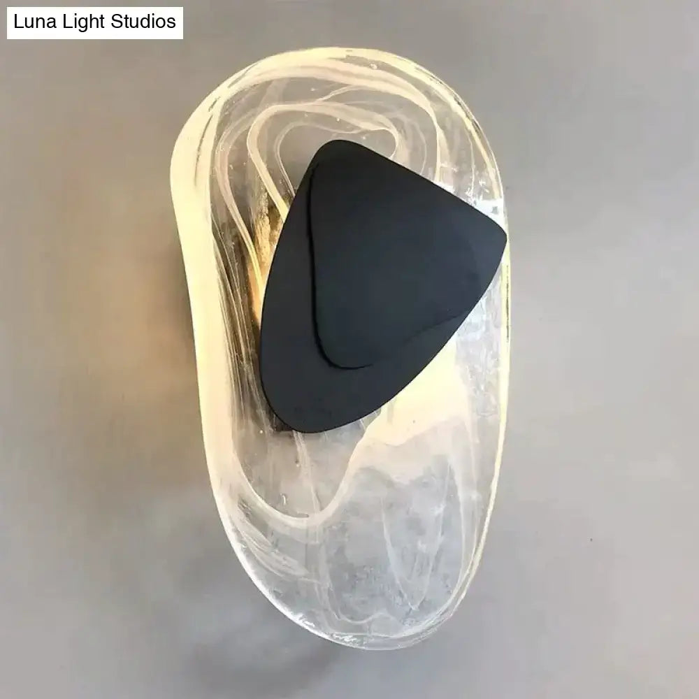 Black Minimalist Glass Wall Lamp