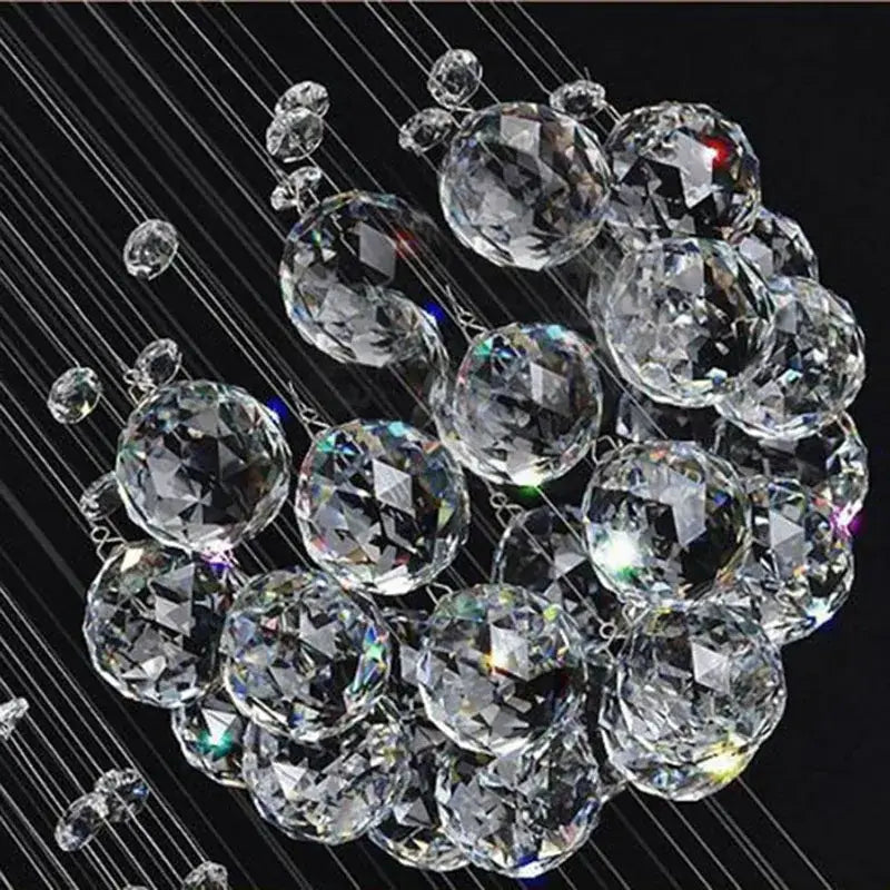 Gold Crystal Pendant Chandelier Space-Saving Design