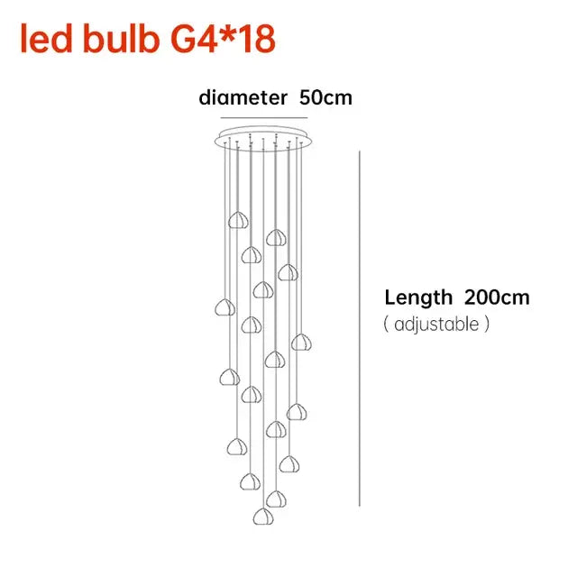 Nordic Crystal Staircase Chandelier