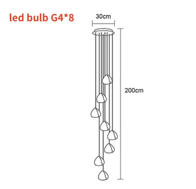 Nordic Crystal Staircase Chandelier