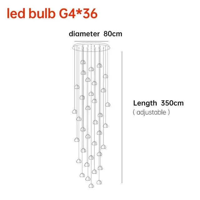 Nordic Crystal Staircase Chandelier